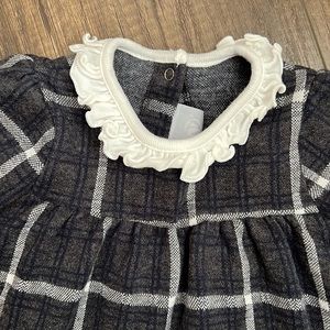 Petit Bateau Baby Girl Gray Cotton Long Sleeve 6/9 Months Old
